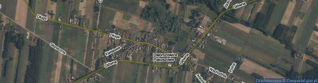 Zdjęcie satelitarne Dworszowice Pakoszowe ul.